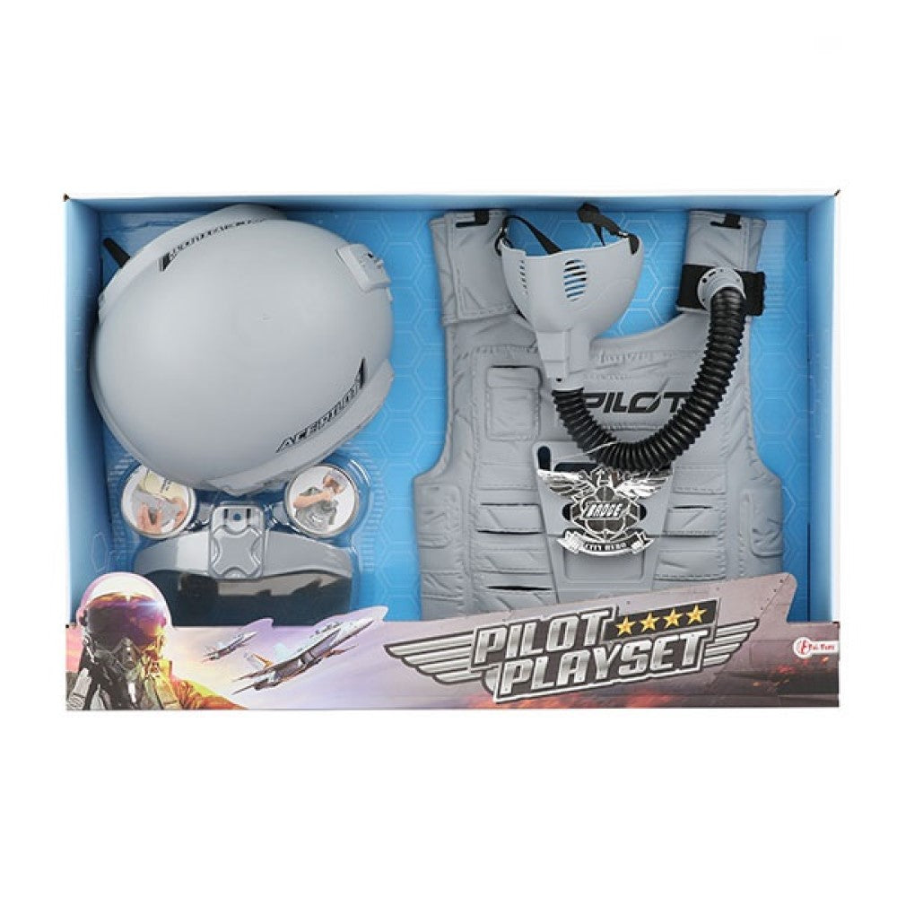 Verkleidungsset Kampf Pilot mit Helm und Weste
