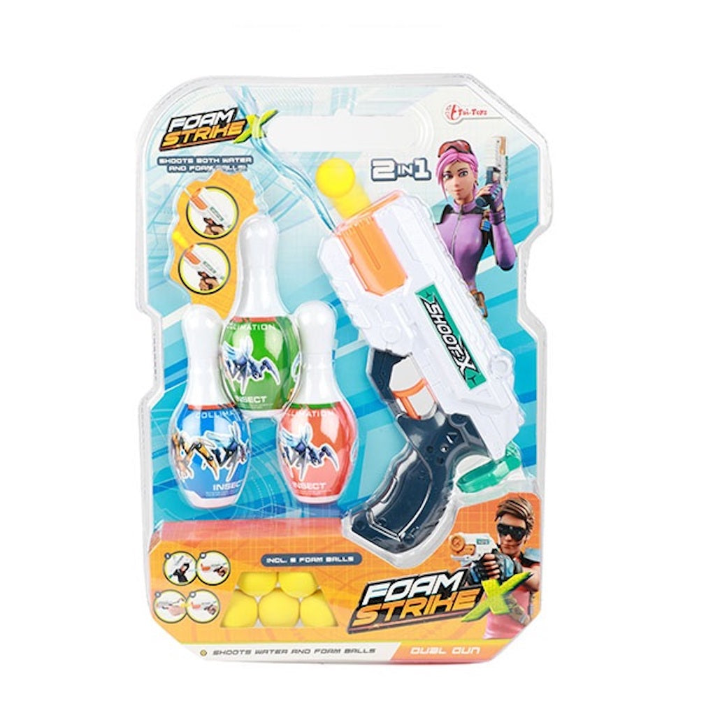 Wasserpistole und Ball Blaster 5xBall 3Kegel