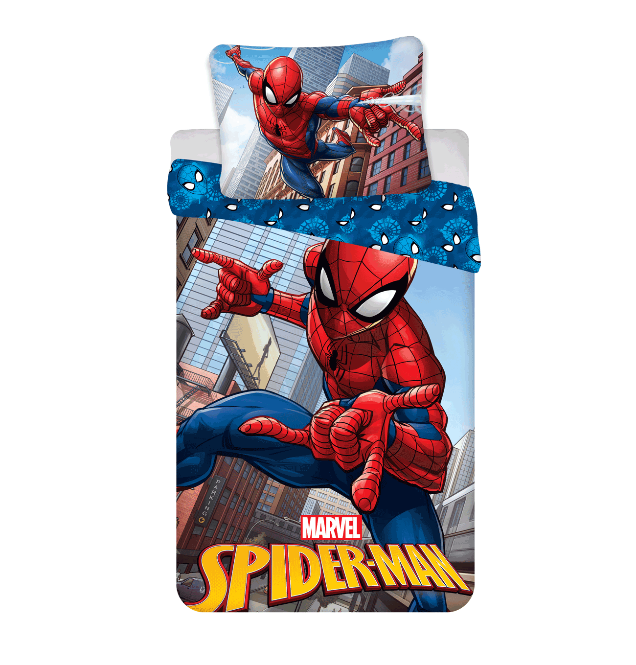 Spiderman Marvel Bettwäsche - 140x200 cm weiche Baumwolle Kissen und Decke