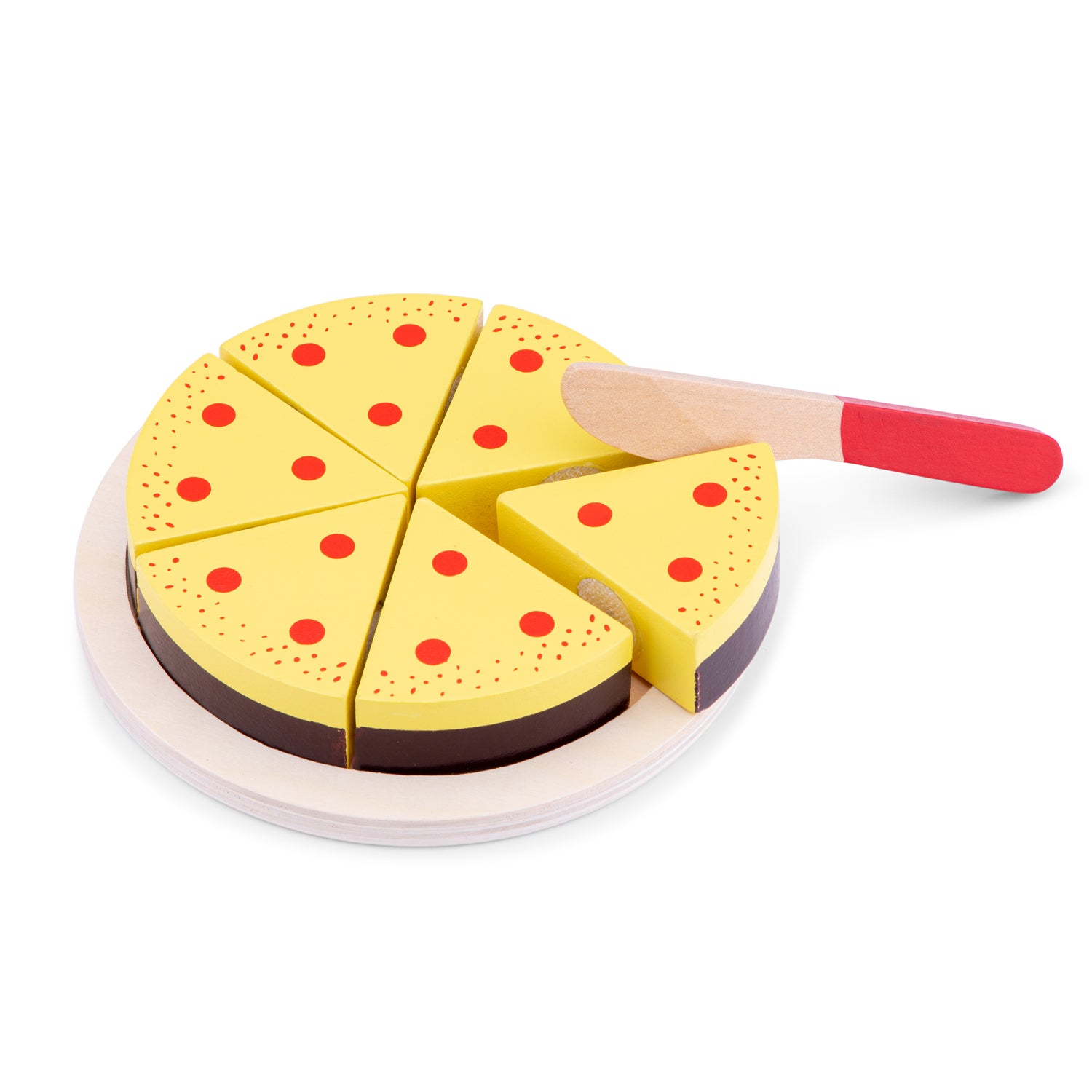 Vanilletorte schneiden Kinder Holzspielzeug Kinderküchen-Zubehör