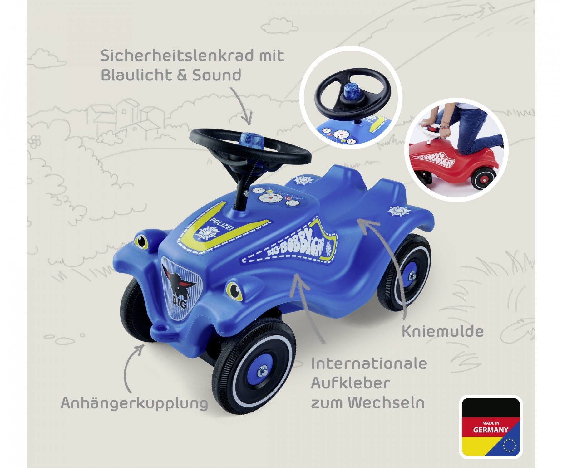 Kinder-Rutschauto BIG Bobby-Car Polizei - Rutscher