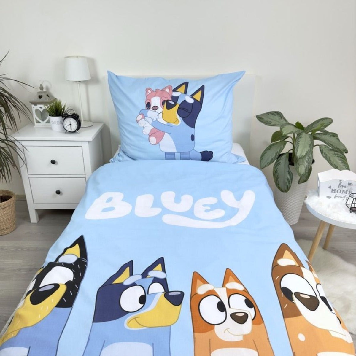 Bluey Bettwäsche - weiche Baumwolle 140x200 cm Kissen und Decke