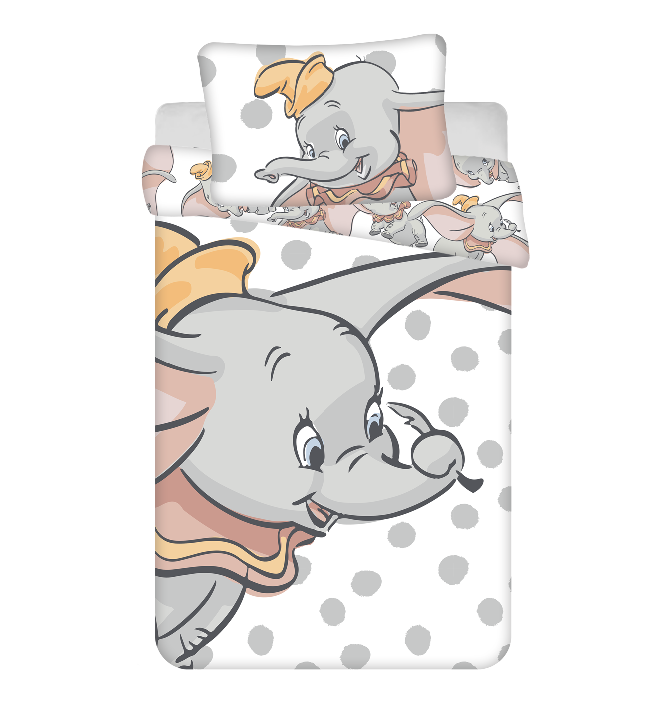 Dumbo Kinder-Bettwäsche Baby 100 x 135 cm - weiche Baumwolle