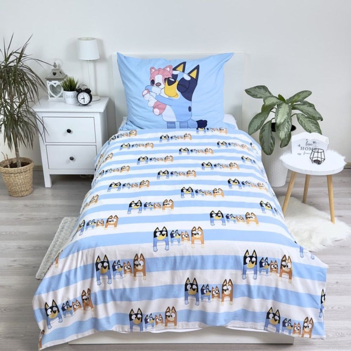Bluey Bettwäsche - weiche Baumwolle 140x200 cm Kissen und Decke