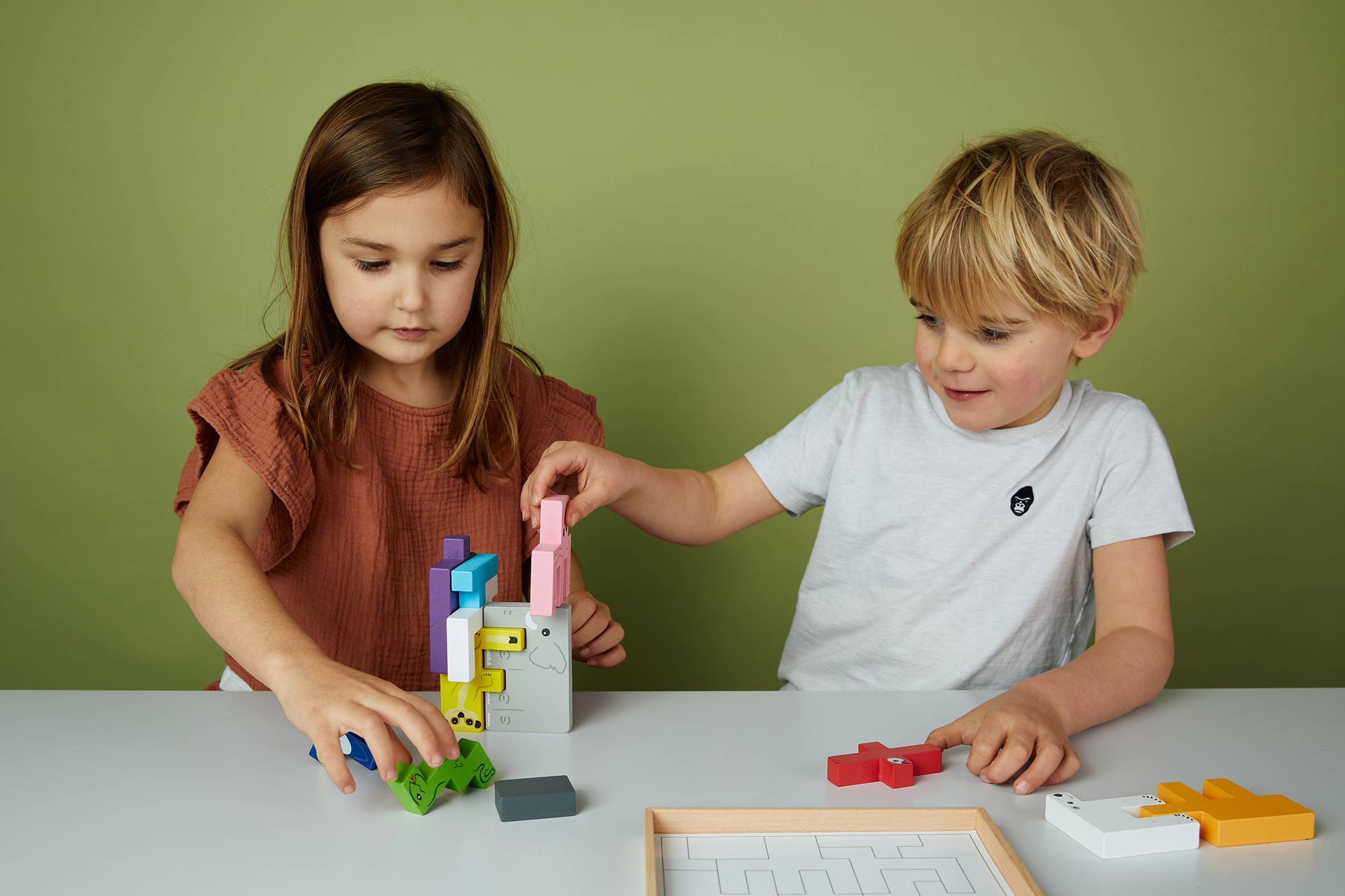 3D-Puzzle mit harten Tieren | Formen-Puzzle