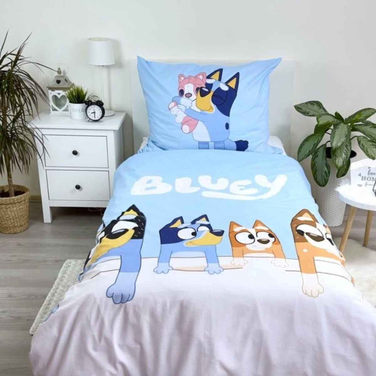 Bluey Bettwäsche - weiche Baumwolle 140x200 cm Kissen und Decke