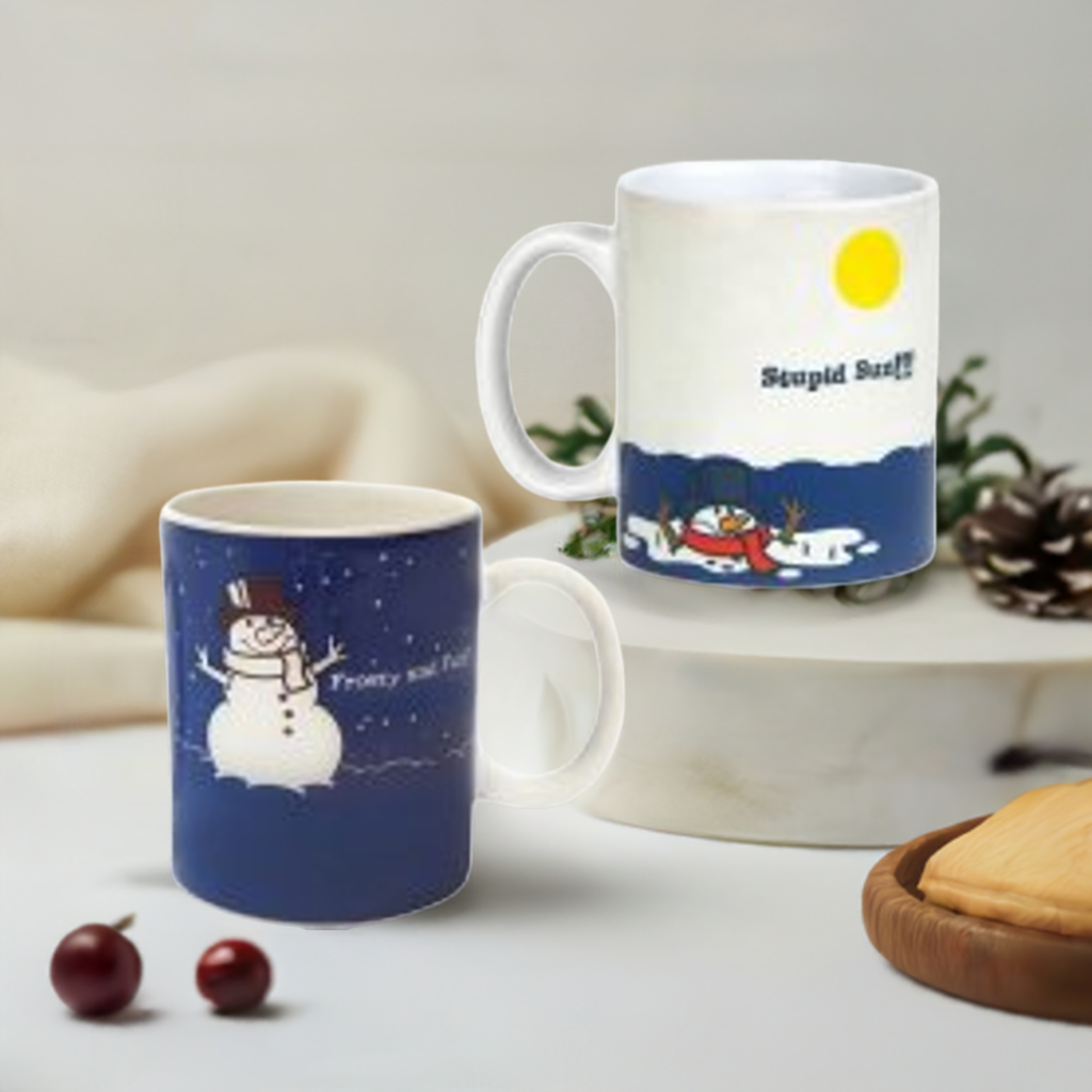 2er Set BigMouth Tasse mit großem Mund Motiv: Schneemann