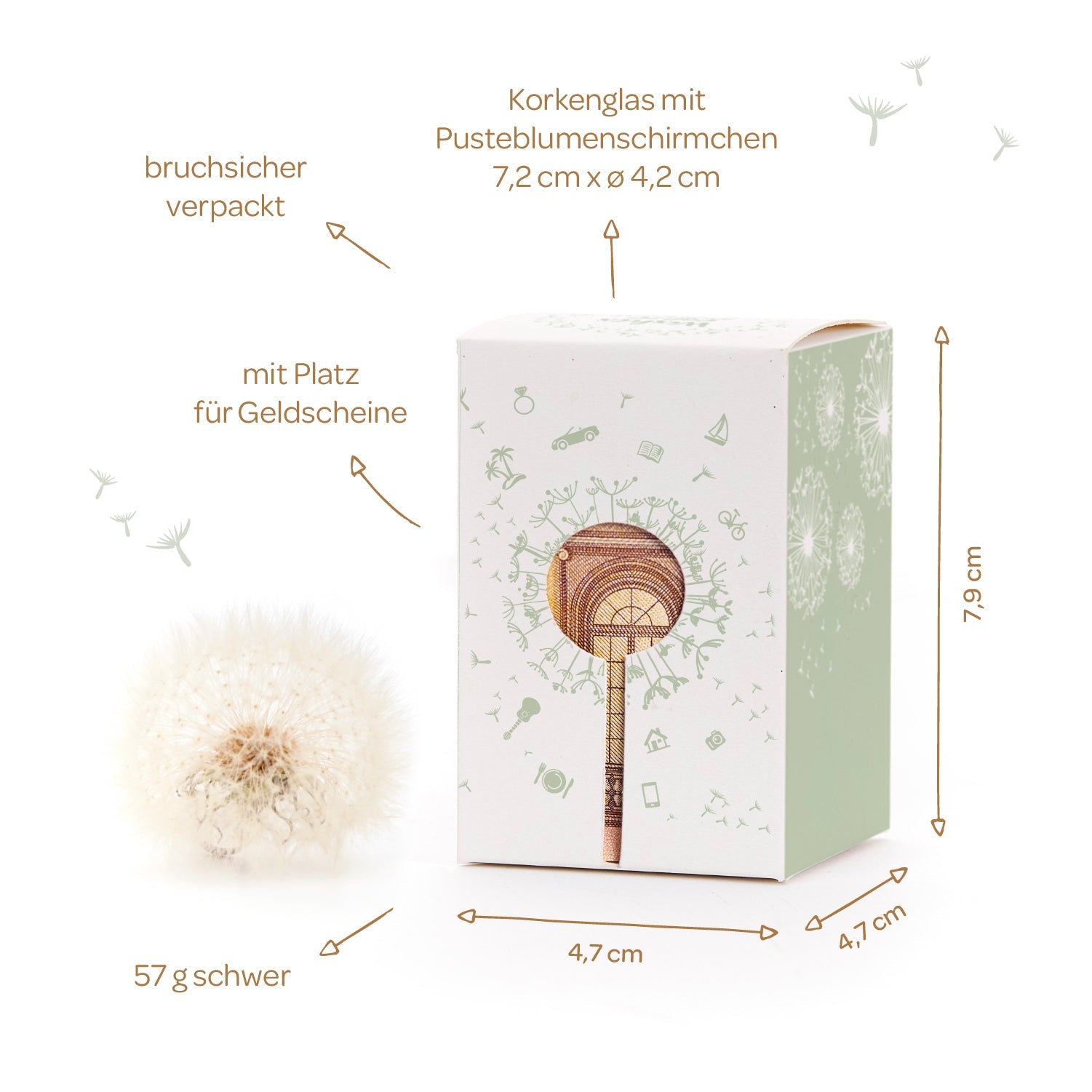 Wunscherfüller mit Pusteblumen-Schirmchen