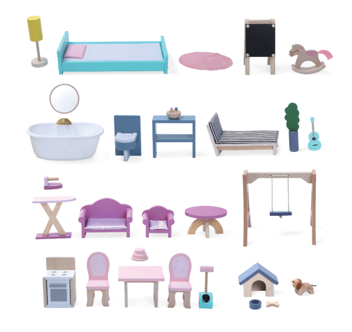 Gerardo's Toys - XXL Puppenhaus aus Holz | Crystal mit LED Licht