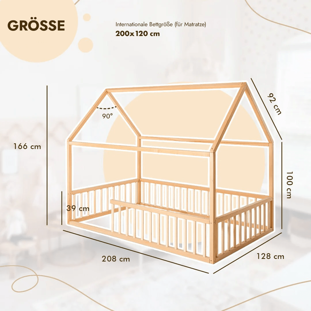 Hausbett Montessori für Kinder und Kleinkinder ab 1 Jahr