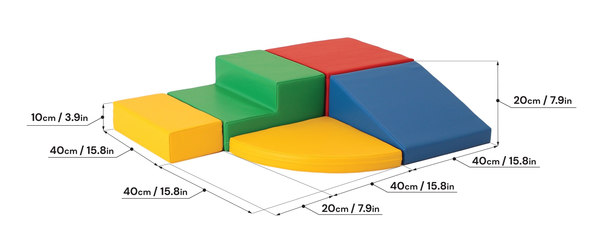 IGLU - 5-teiliges Softplay Bausteinset | Bunt Eckkletterer