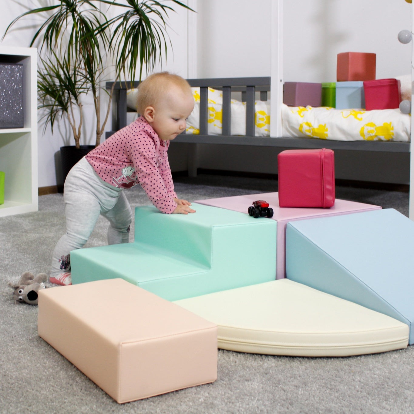 IGLU - 5-teiliges Softplay Bausteinset | Helles Pastell Eckkletterer