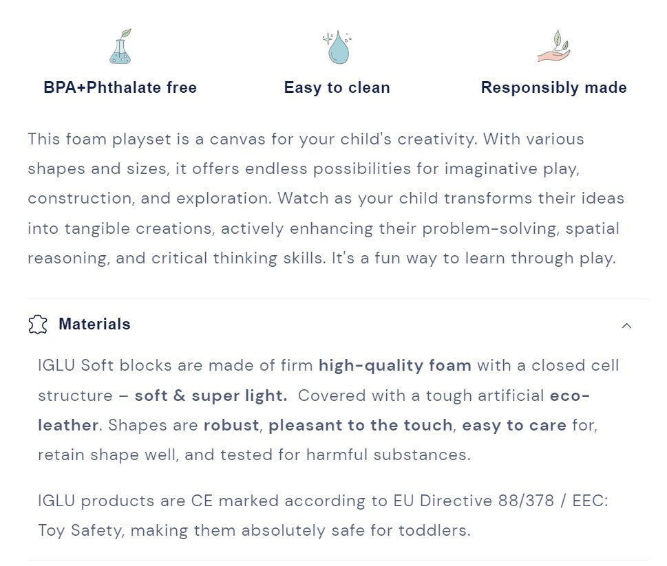 IGLU - 10-teiliges Softplay Bausteinset | Helles Pastell Kreativität