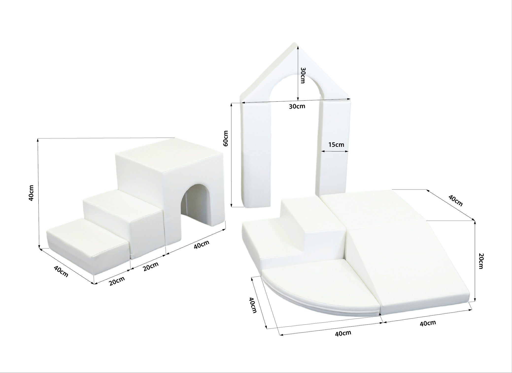 IGLU - 10-teiliges Softplay Bausteinset | Weiß Kreativität