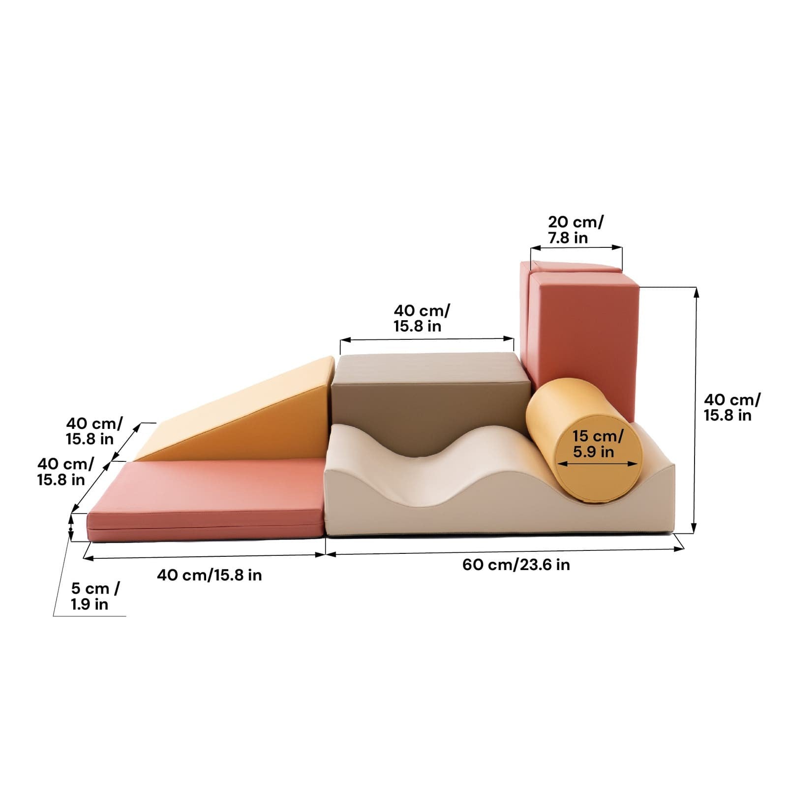 IGLU - 7-teiliges Softplay Bausteinset | Pastellrosa Entdecker
