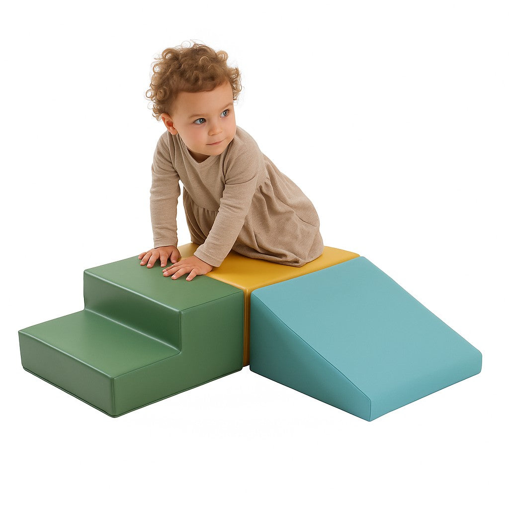 IGLU - 3-teiliges Softplay Bausteinset | Pastelltürkis Mini Climbie