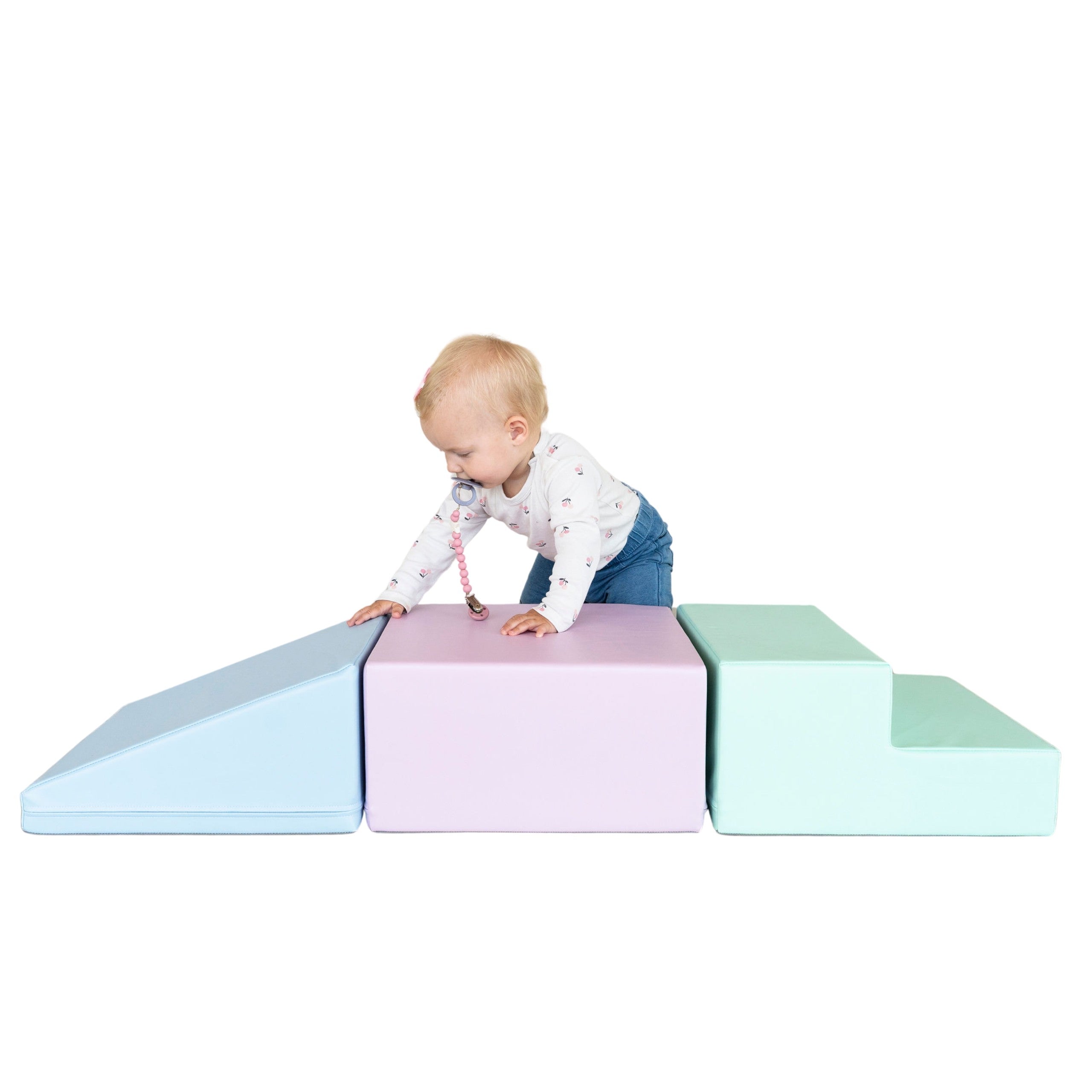 IGLU - 3-teiliges Softplay Bausteinset | Sanftes Pastell Mini Climbie