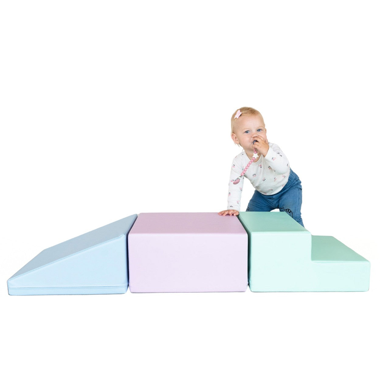 IGLU - 3-teiliges Softplay Bausteinset | Sanftes Pastell Mini Climbie