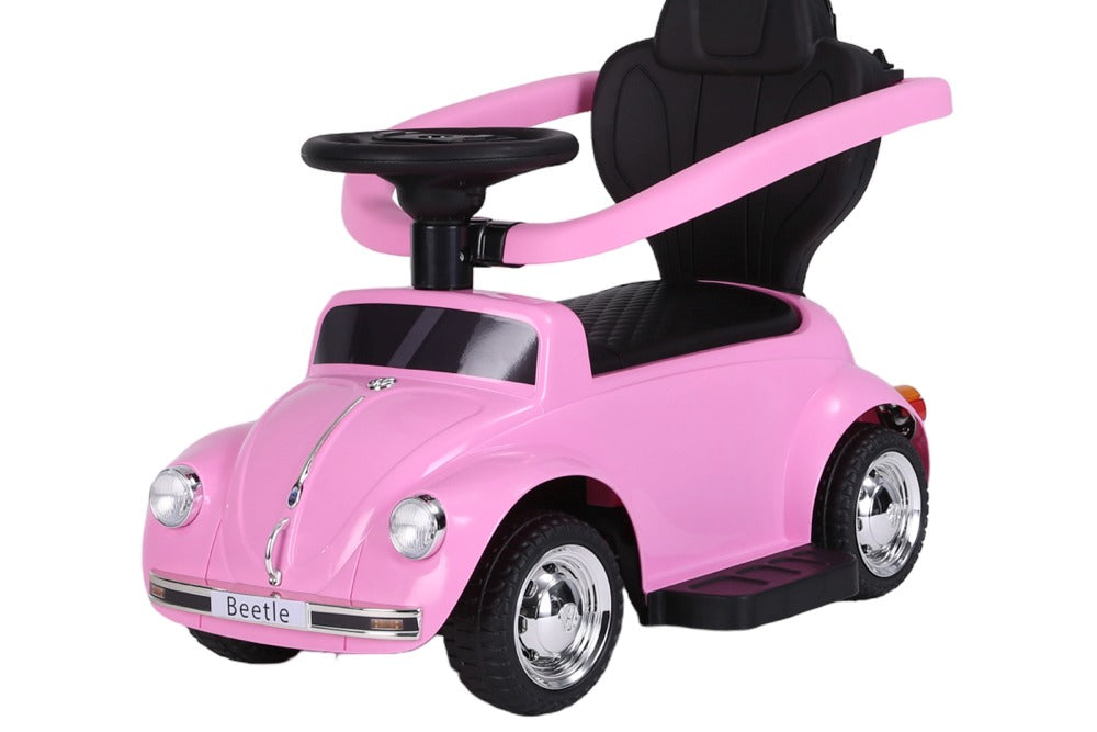 Kinder-Rutschauto Volkswagen Beetle Lizenziert inkl. Schiebestange - Sonnensegel