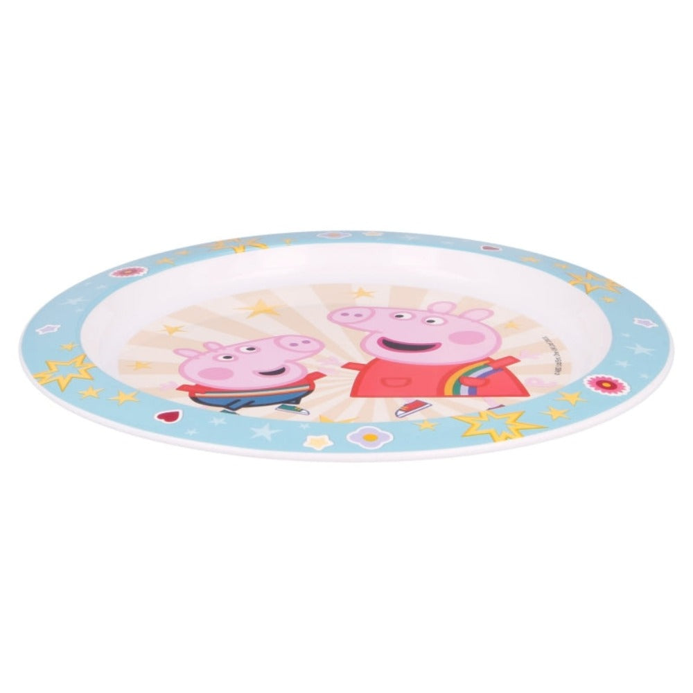 Peppa Pig Plastik-Teller Kunststoffset für Kinder - Mikrowelle geeignet