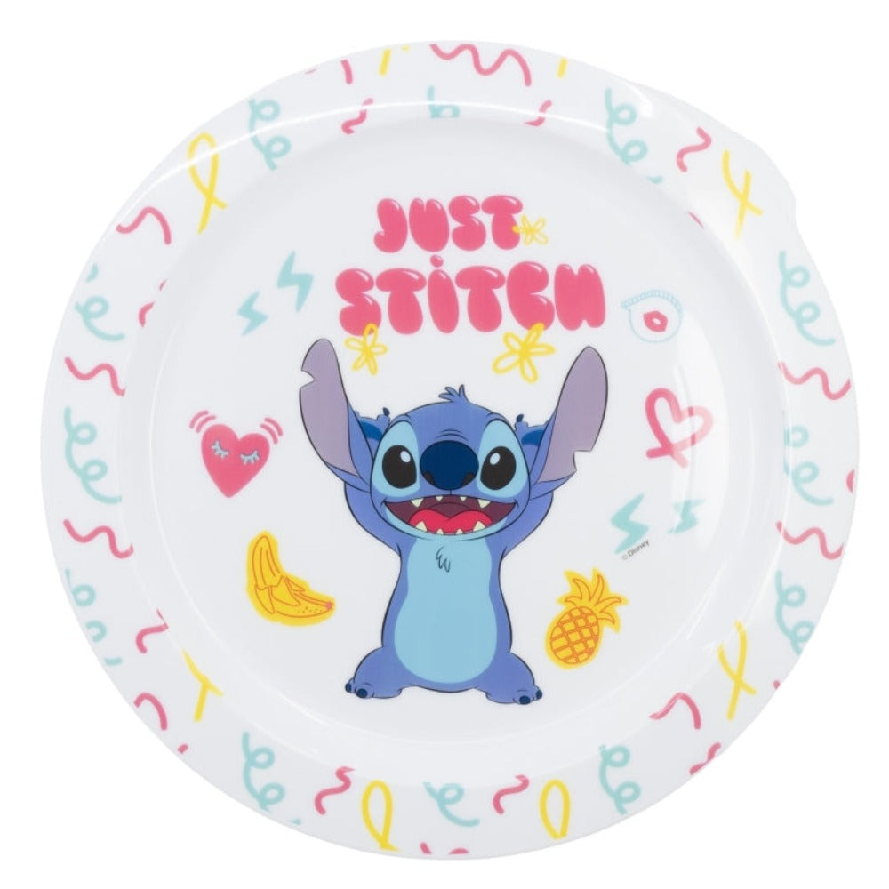 Stitch Plastik-Teller Kunststoffset für Kinder - Mikrowelle geeignet