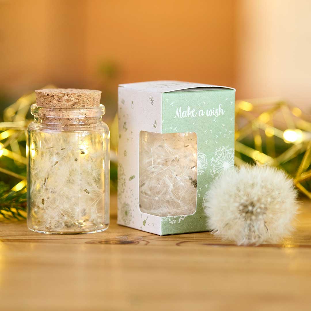 Wunscherfüller mit Pusteblumen-Schirmchen