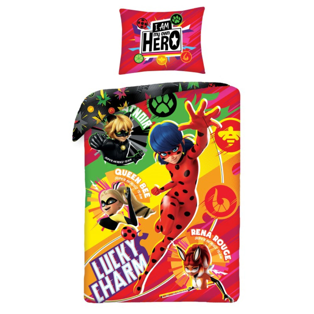 Miraculous Ladybug Bettwäsche - 140x200 cm Kissen und Decke
