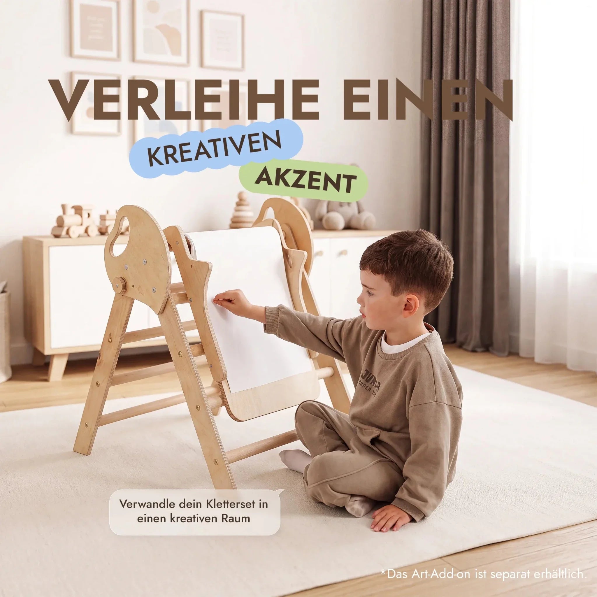 Montessori 4in1 Kletterdreieck für Babys: Pikler-Dreieck, Kletterbogen, Rutschbrett und Kissen für Kleinkinder (1–3 Jahre)
