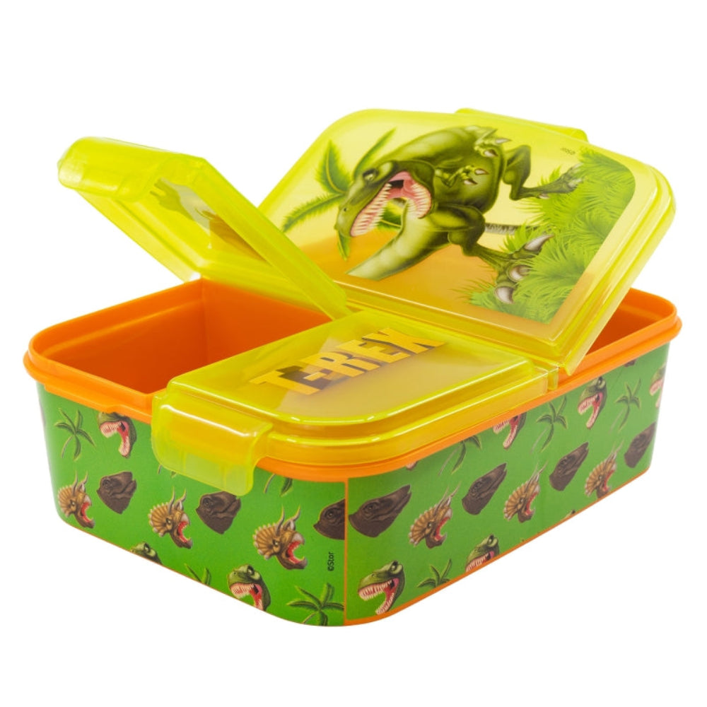 Dinosaurier T-Rex Kinder Lunchbox Sandwichbox mit 3 Fächern