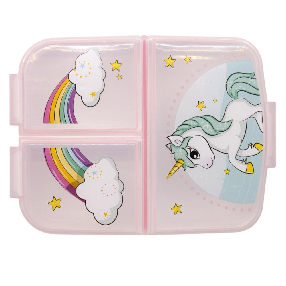 Einhorn Brotdose Mädchen Kinder Lunchbox Sandwichbox mit 3 Fächern