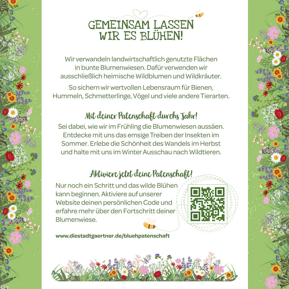 Patenschaft für 10 m² Blumenwiese zum Ausdrucken