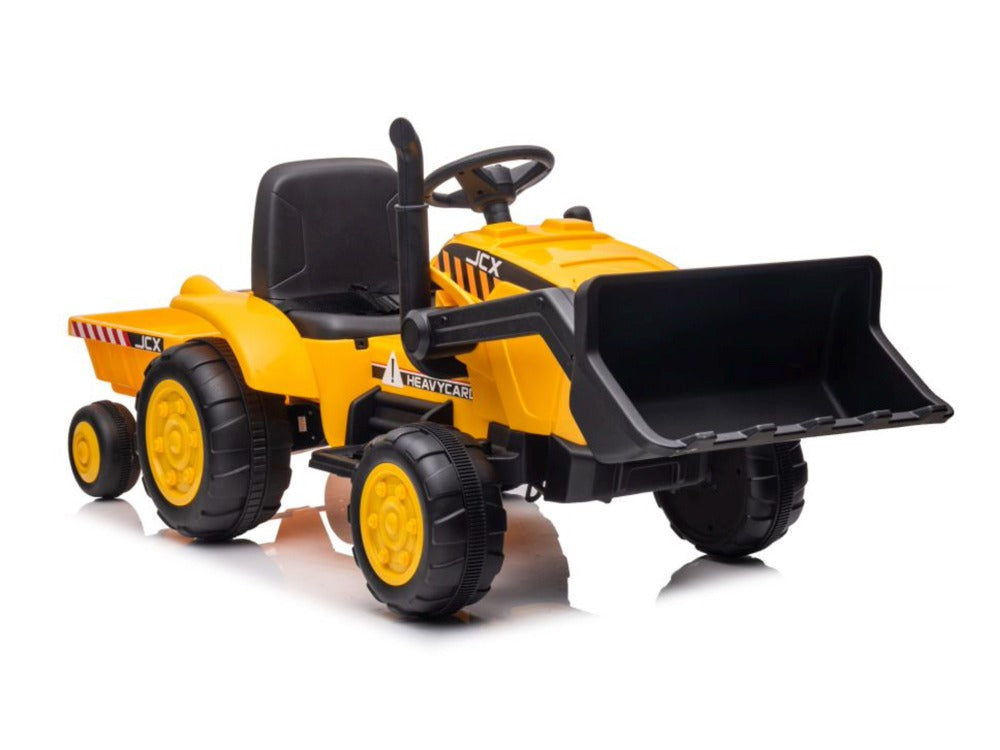 Kinder-Elektroauto JCX Traktor Bulldozer mit Anhänger