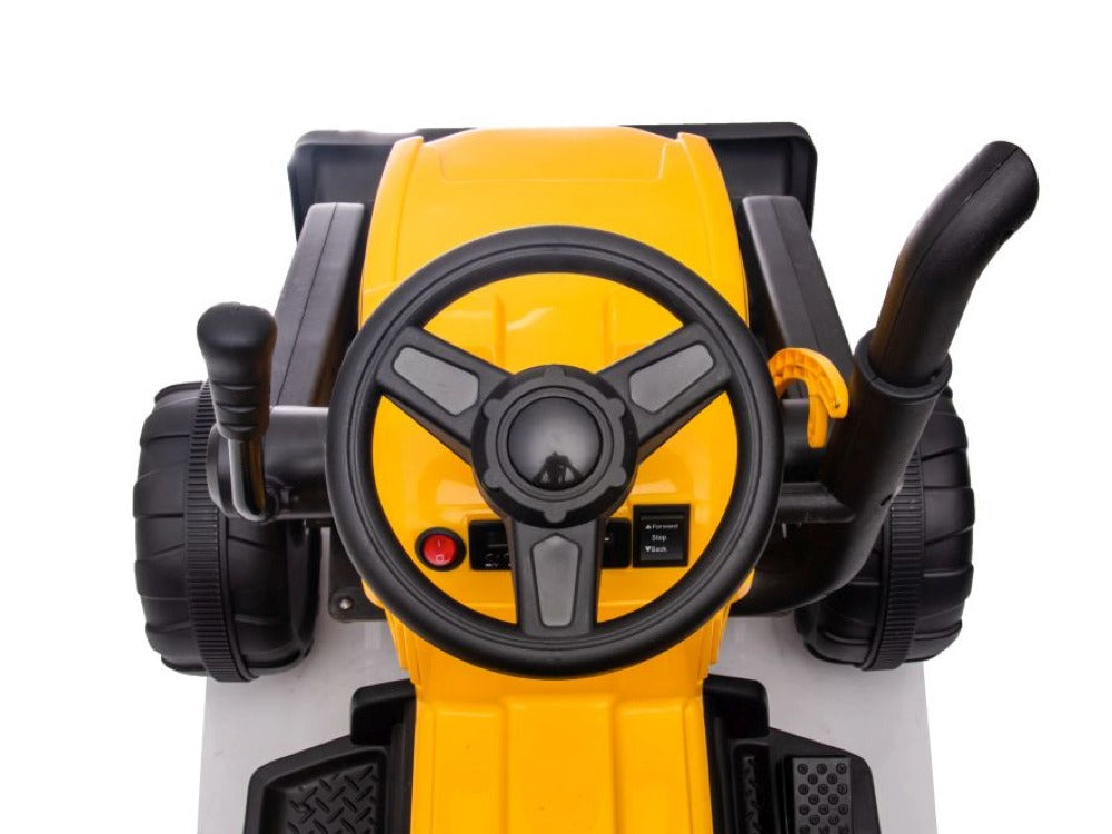 Kinder-Elektroauto JCX Traktor Bulldozer mit Anhänger