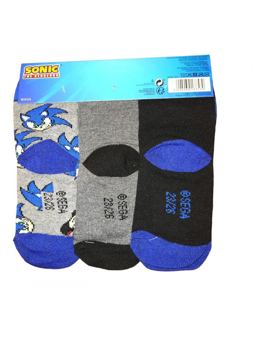 Sonic the Hedgehog Socken 3 Paar Unisex Kinder Sonic