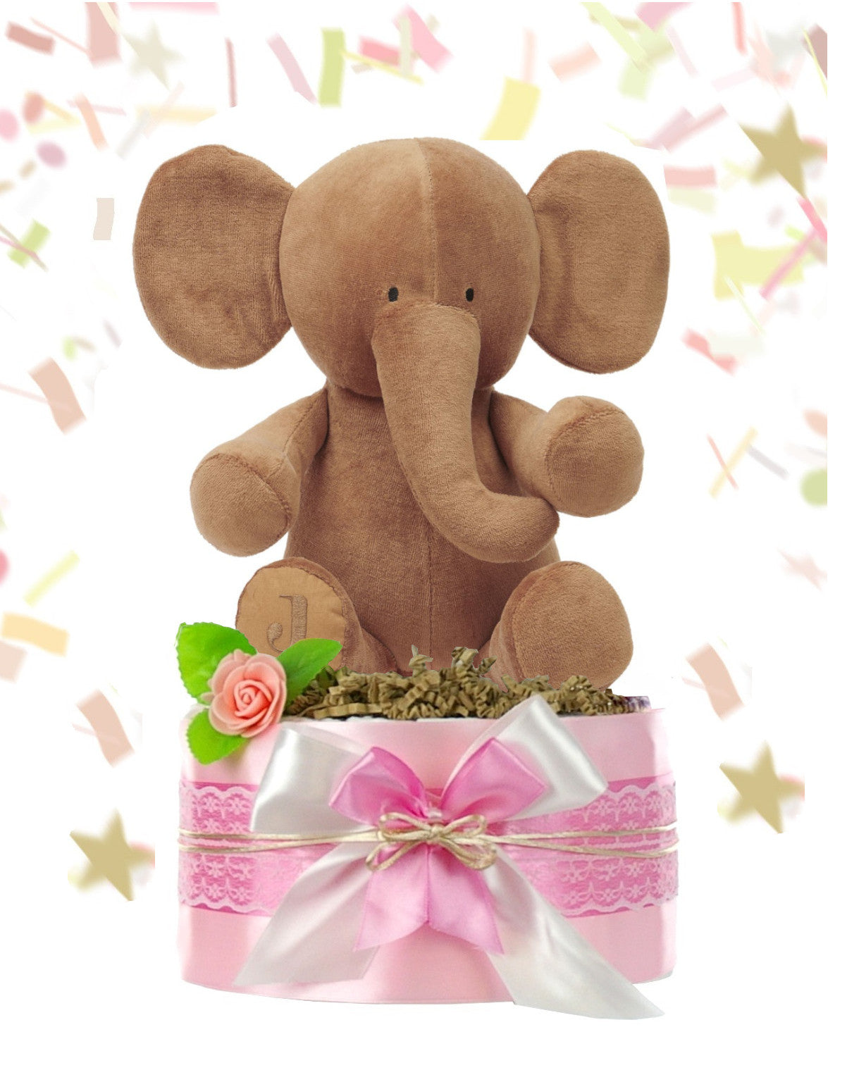 Windeltorte LITTLE PEANUT rosa mit Elefant