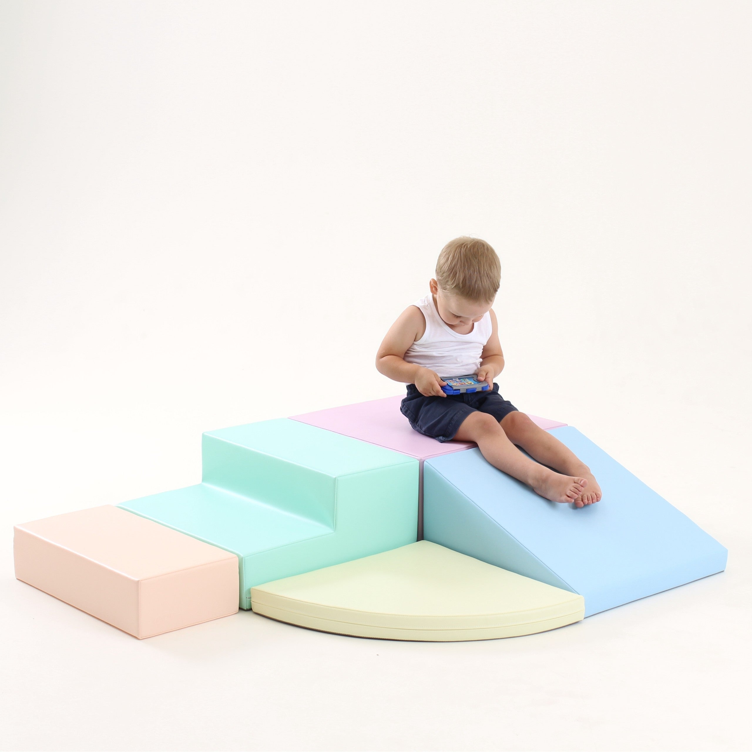 IGLU - 5-teiliges Softplay Bausteinset | Helles Pastell Eckkletterer XL