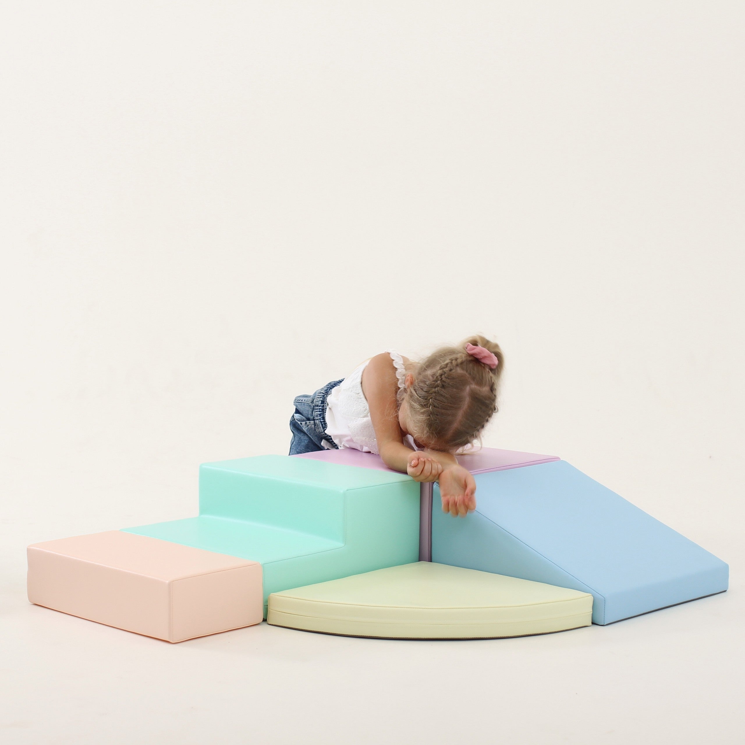 IGLU - 5-teiliges Softplay Bausteinset | Helles Pastell Eckkletterer XL