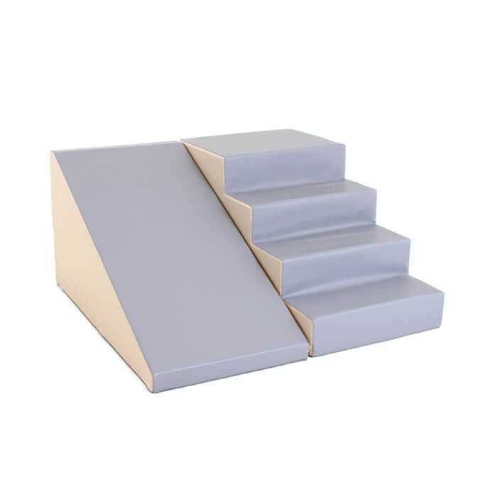 IGLU – Softplay Kletter-Set Treppe & Rutsche | Beige & Grau