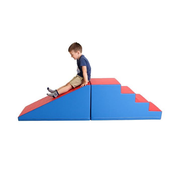 IGLU – Softplay Kletter-Set Treppe & Rutsche | Blau & Rot