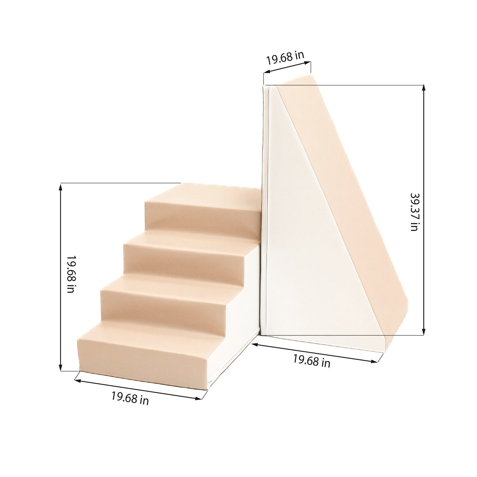 IGLU – Softplay Kletter-Set Treppe & Rutsche | Weiß & Beige
