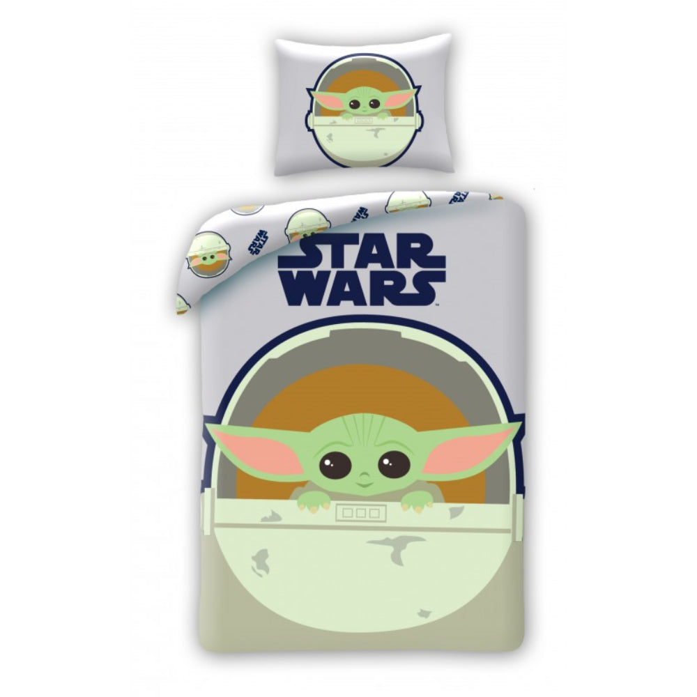 Star Wars Grogu Bettwäsche - Baby Yoda 140x200 cm Kissen und Decke