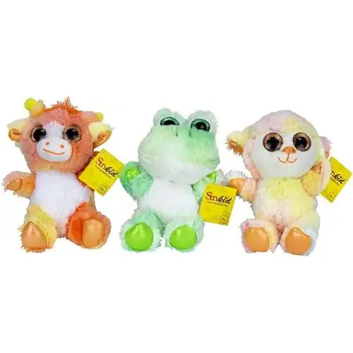 Sunkid Glitzer Plüschtiere 18cm 6 Stück Sortierte Kuscheltiere mit Glitzeraugen ab 3 Jahren