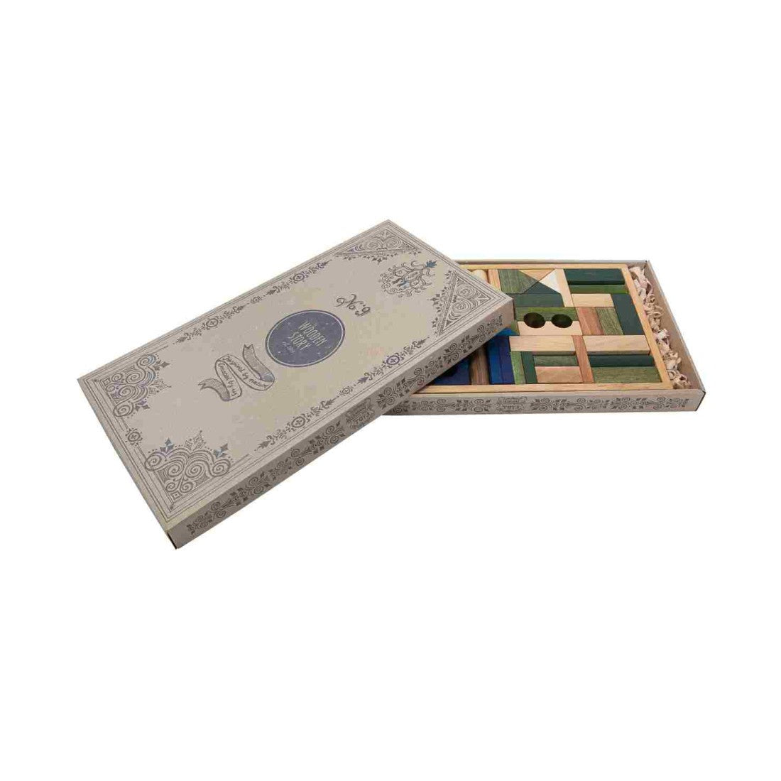 Wooden Story – Holzbausteine 54-teilig | Bunt