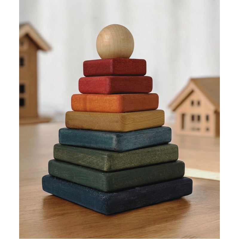 Wooden Story – Quadratische Pyramide | Bunt
